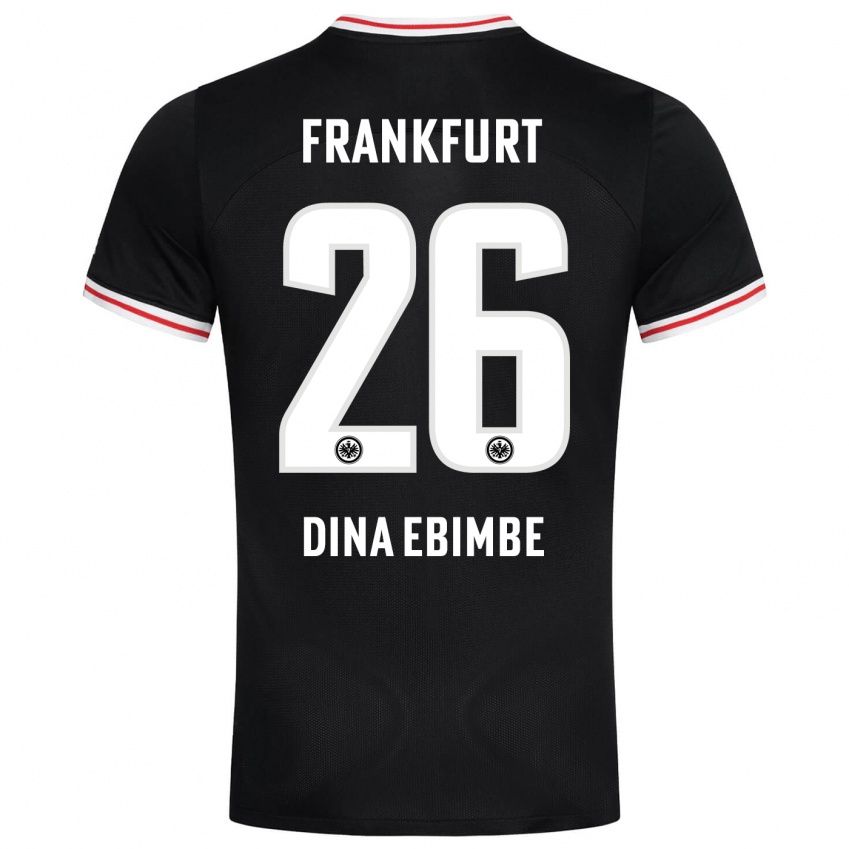 Mujer Camiseta Junior Dina Ebimbe #26 Negro 2ª Equipación 2023/24 La Camisa