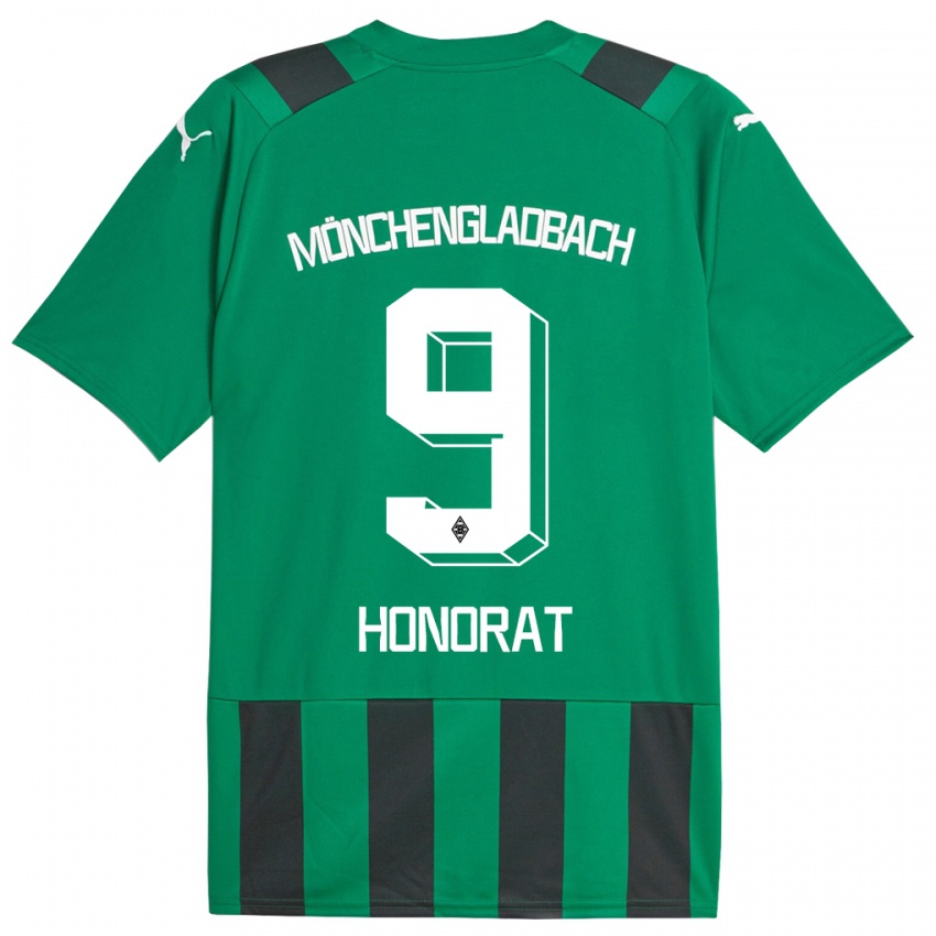 Mujer Camiseta Franck Honorat #9 Verde Negro 2ª Equipación 2023/24 La Camisa