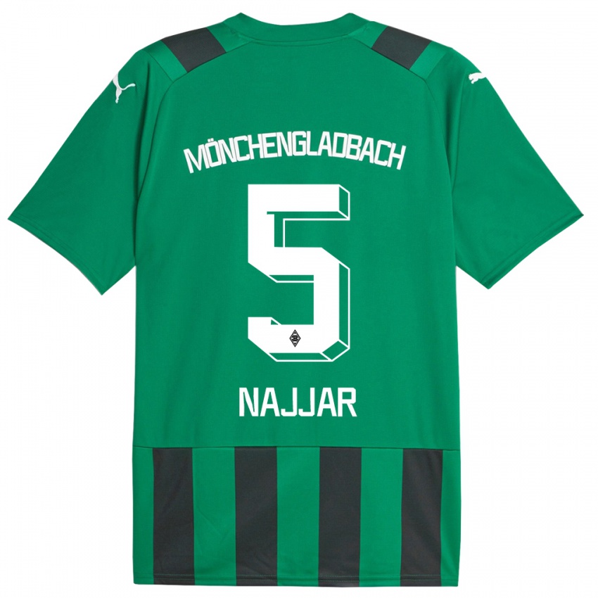 Mujer Camiseta Jamil Najjar #5 Verde Negro 2ª Equipación 2023/24 La Camisa