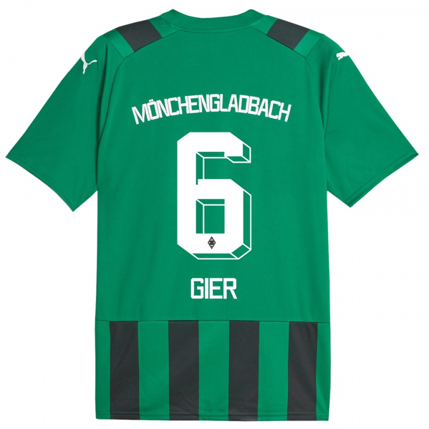 Mujer Camiseta Madeline Gier #6 Verde Negro 2ª Equipación 2023/24 La Camisa