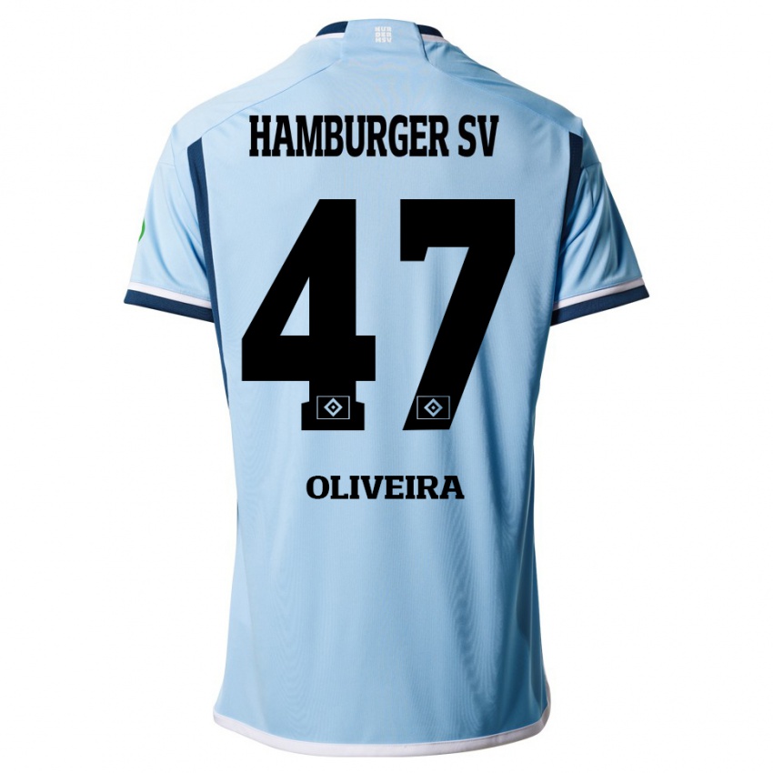 Mujer Camiseta Nicolas Oliveira #47 Azul 2ª Equipación 2023/24 La Camisa