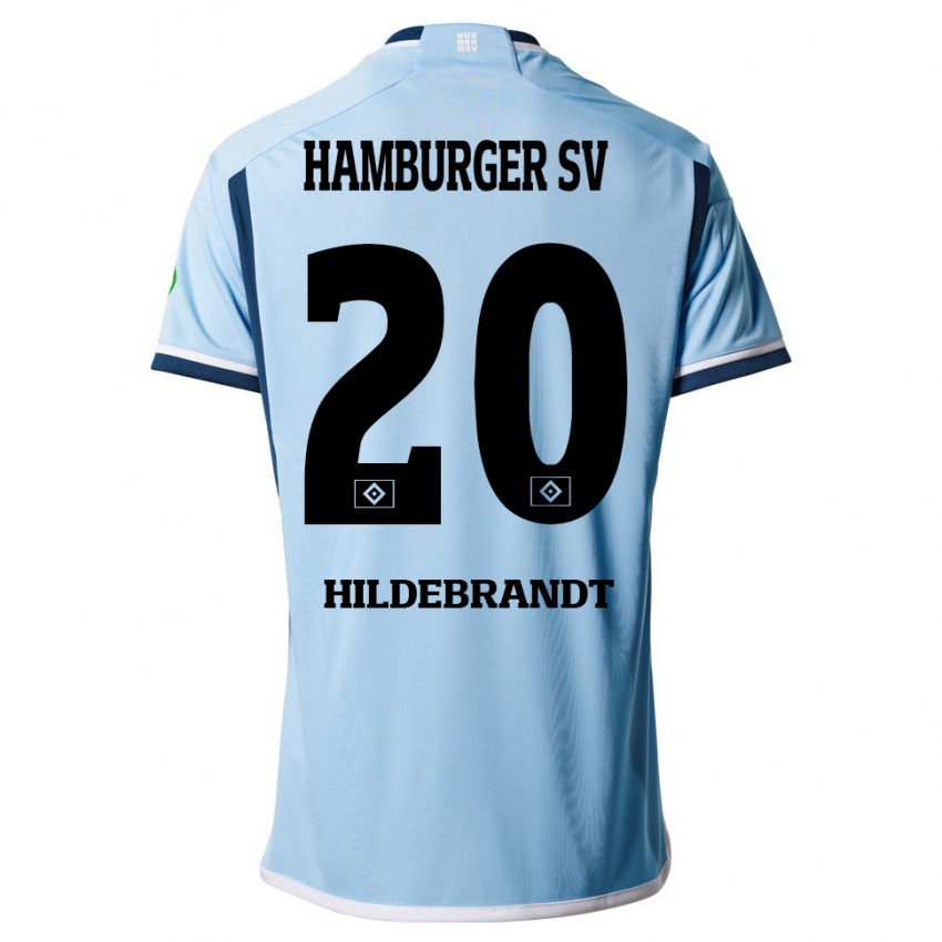 Mujer Camiseta Tjark Hildebrandt #20 Azul 2ª Equipación 2023/24 La Camisa