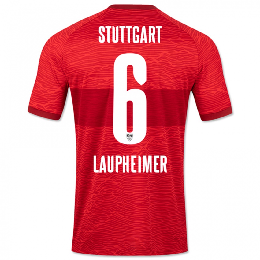 Mujer Camiseta Lukas Laupheimer #6 Rojo 2ª Equipación 2023/24 La Camisa