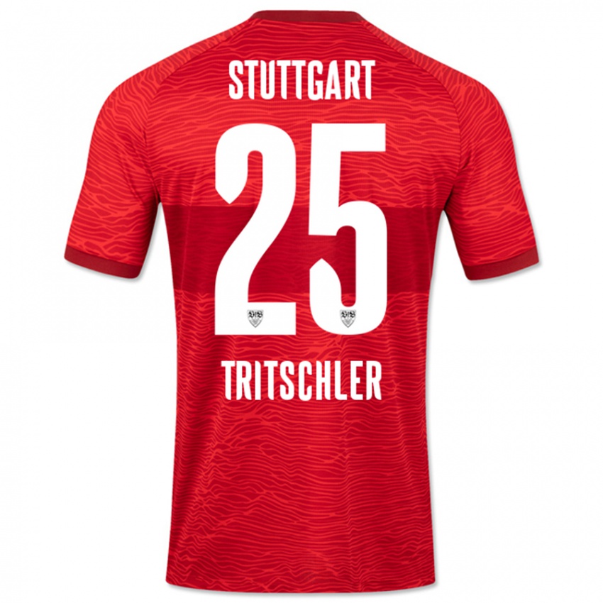 Mujer Camiseta David Tritschler #25 Rojo 2ª Equipación 2023/24 La Camisa