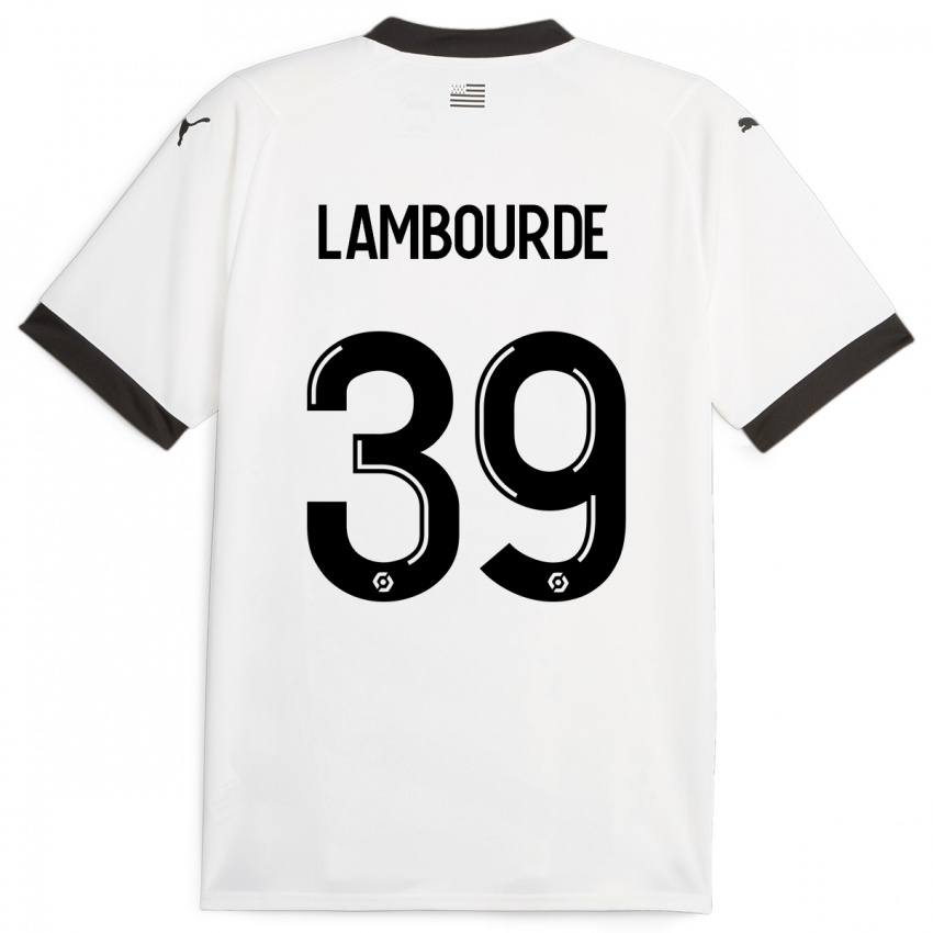 Mujer Camiseta Mathis Lambourde #39 Blanco 2ª Equipación 2023/24 La Camisa
