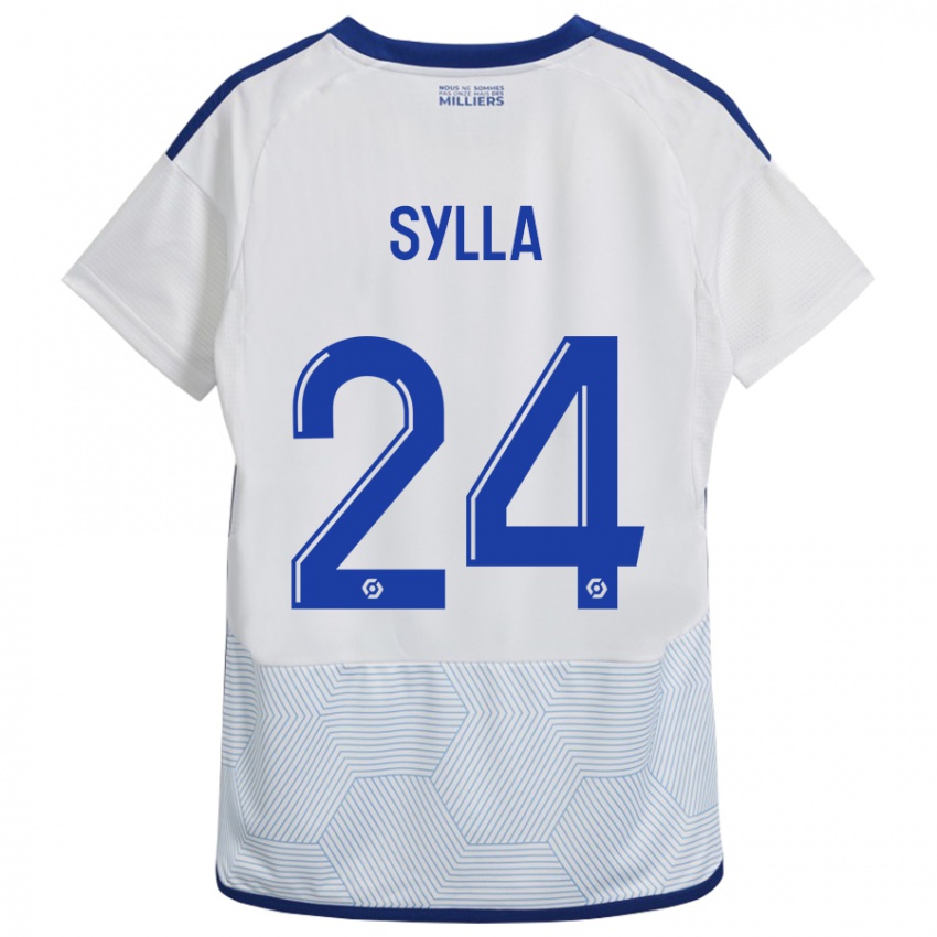 Mujer Camiseta Abakar Sylla #24 Blanco 2ª Equipación 2023/24 La Camisa