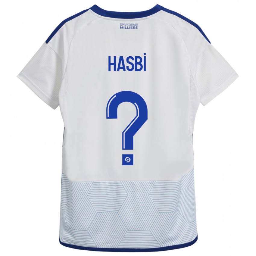 Mujer Camiseta Walid Hasbi #0 Blanco 2ª Equipación 2023/24 La Camisa
