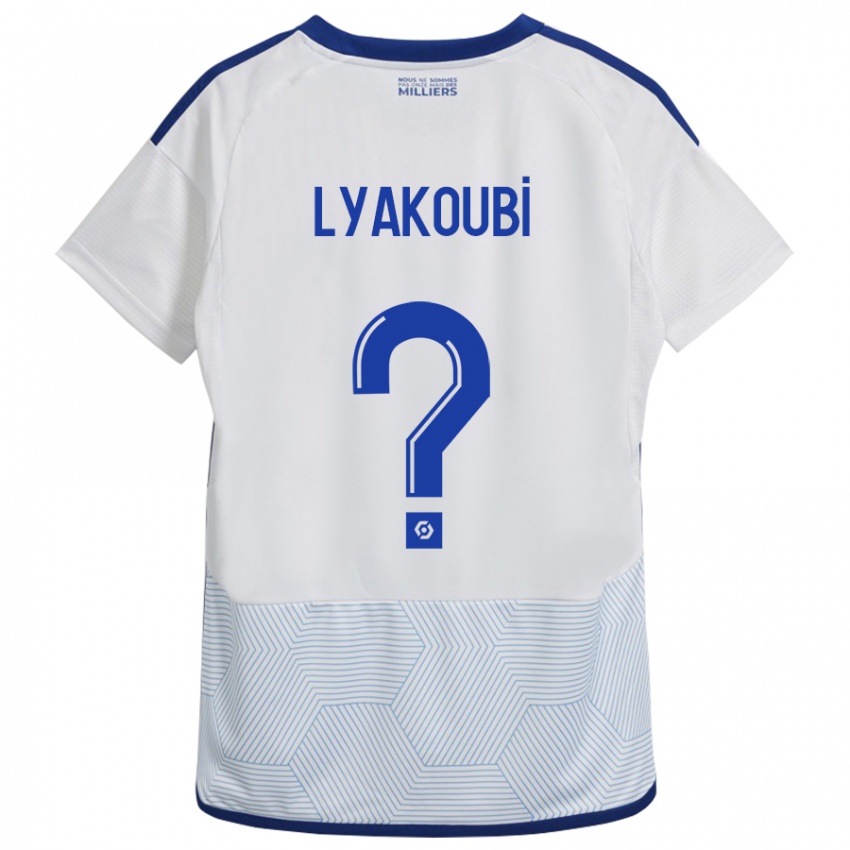 Mujer Camiseta Oussama Lyakoubi #0 Blanco 2ª Equipación 2023/24 La Camisa