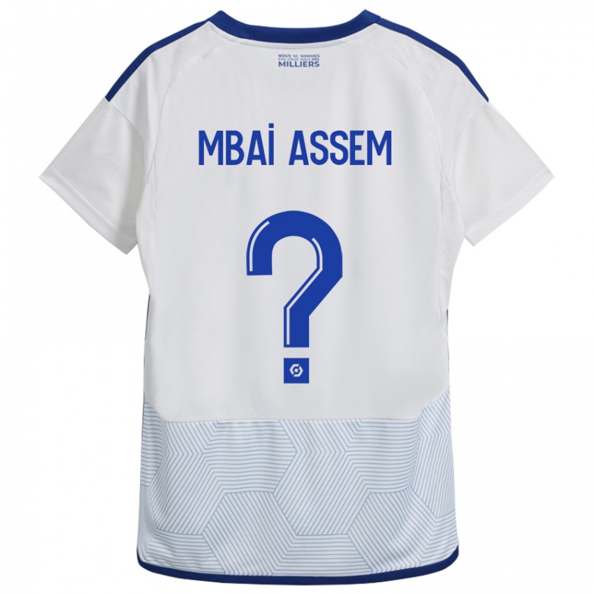 Mujer Camiseta Chris Mbaï-Assem #0 Blanco 2ª Equipación 2023/24 La Camisa