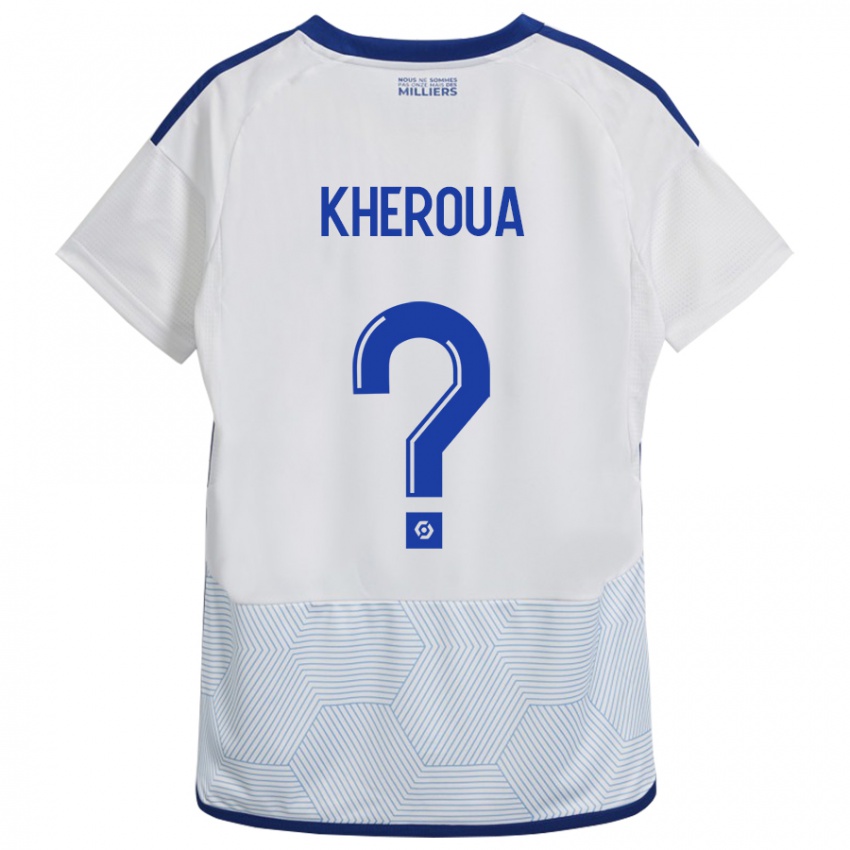 Mujer Camiseta Nail Kheroua #0 Blanco 2ª Equipación 2023/24 La Camisa