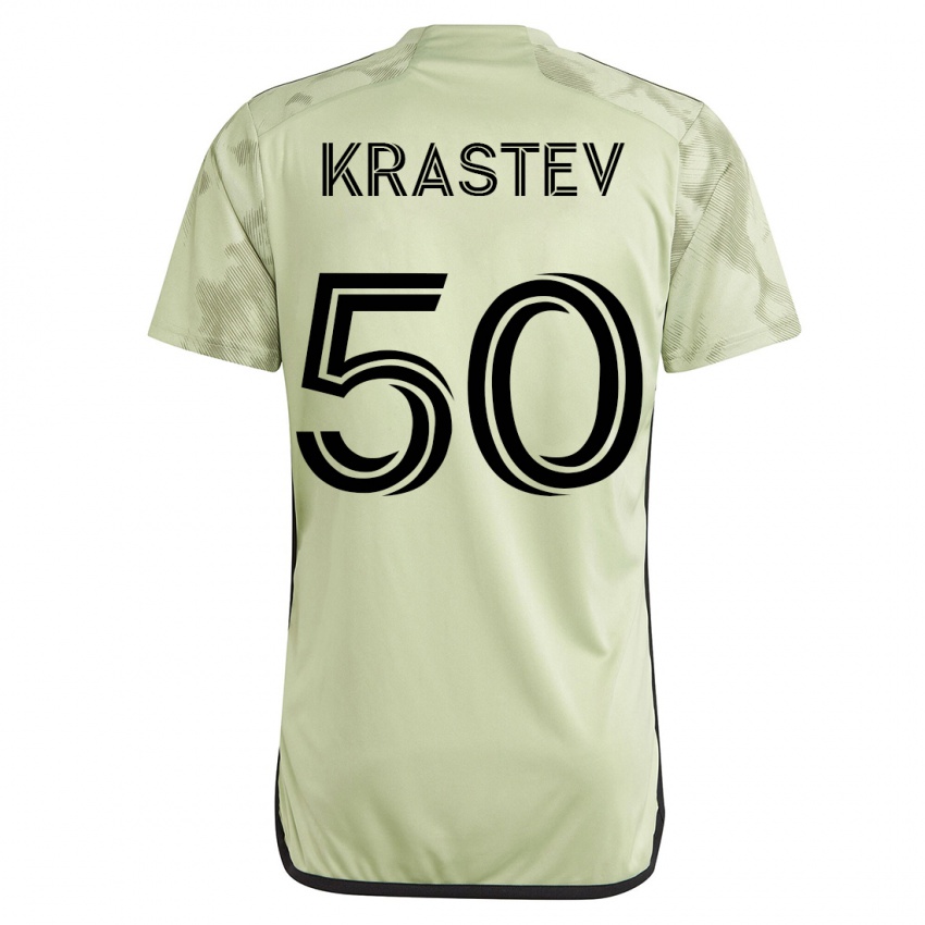 Mujer Camiseta Filip Krastev #50 Verde 2ª Equipación 2023/24 La Camisa