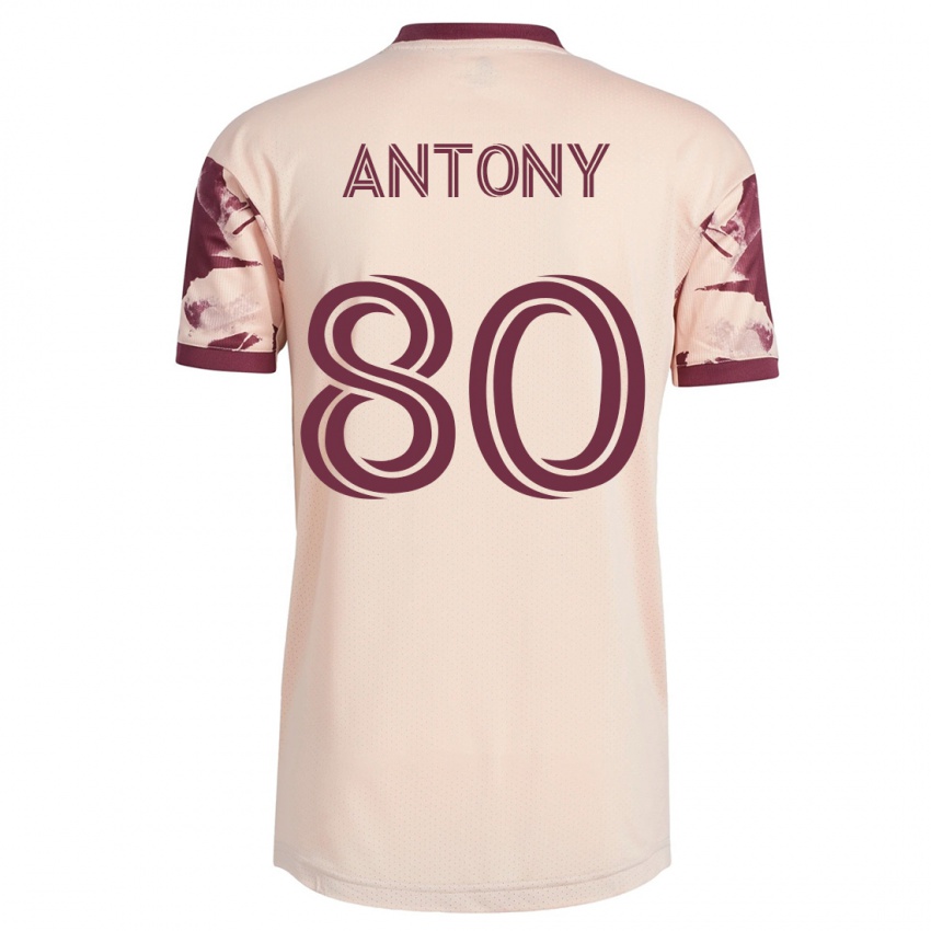 Mujer Camiseta Antony #80 Blanquecino 2ª Equipación 2023/24 La Camisa