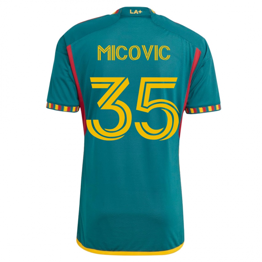 Mujer Camiseta Novak Micovic #35 Verde 2ª Equipación 2023/24 La Camisa