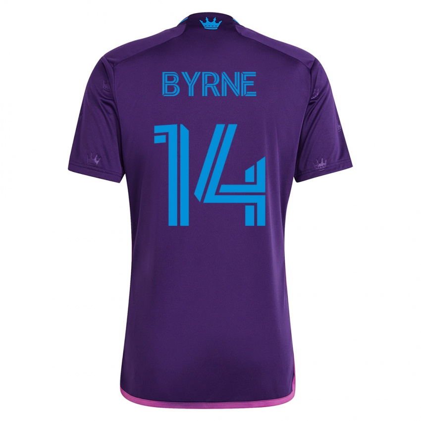 Mujer Camiseta Nathan Byrne #14 Violeta 2ª Equipación 2023/24 La Camisa