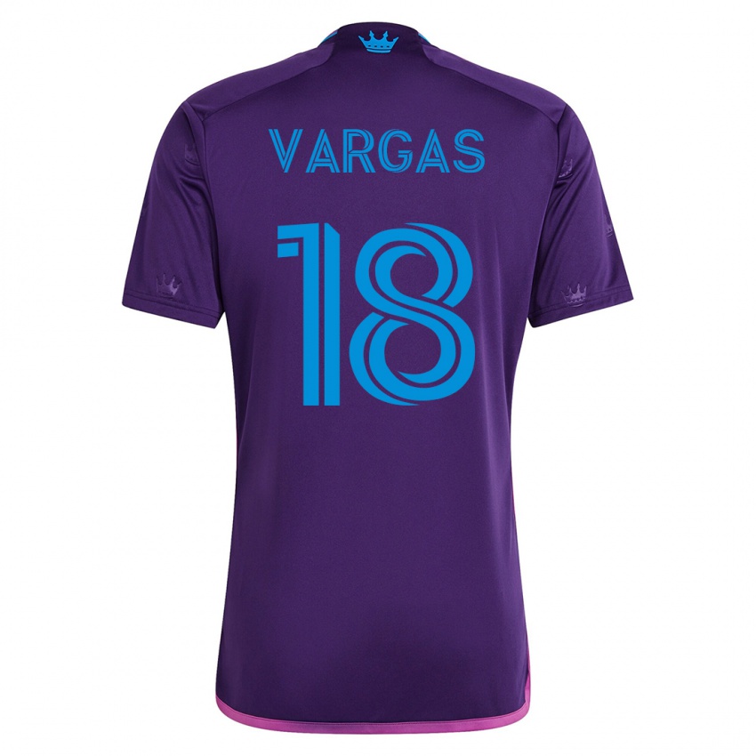 Mujer Camiseta Kerwin Vargas #18 Violeta 2ª Equipación 2023/24 La Camisa