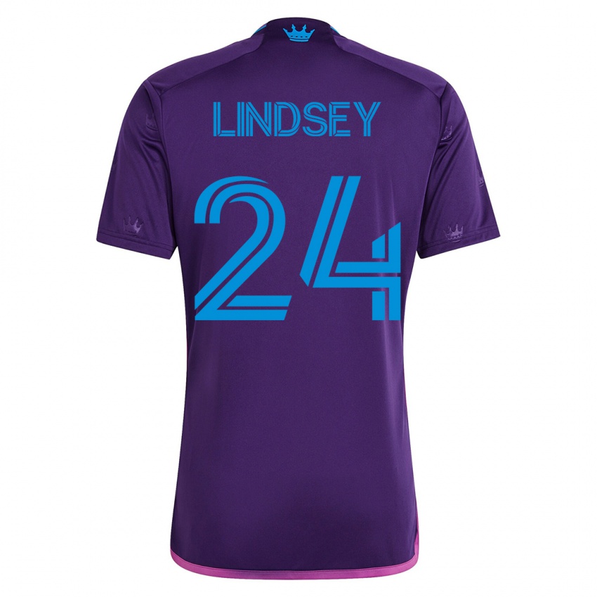 Mujer Camiseta Jaylin Lindsey #24 Violeta 2ª Equipación 2023/24 La Camisa