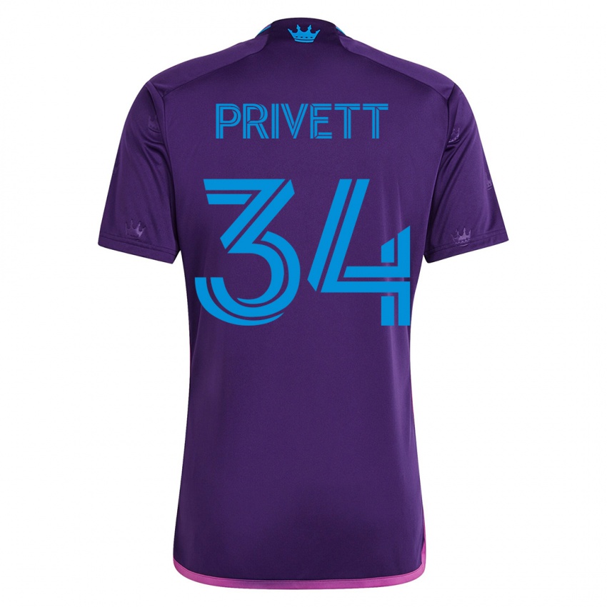 Mujer Camiseta Andrew Privett #34 Violeta 2ª Equipación 2023/24 La Camisa