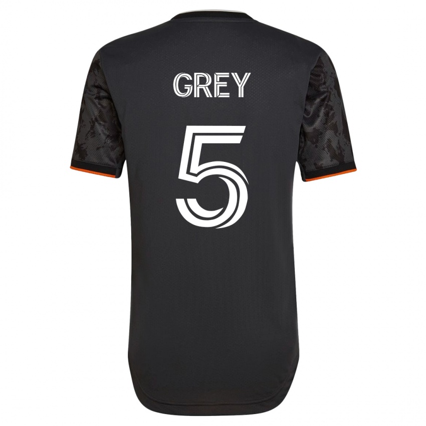 Mujer Camiseta Omar Grey #5 Negro 2ª Equipación 2023/24 La Camisa