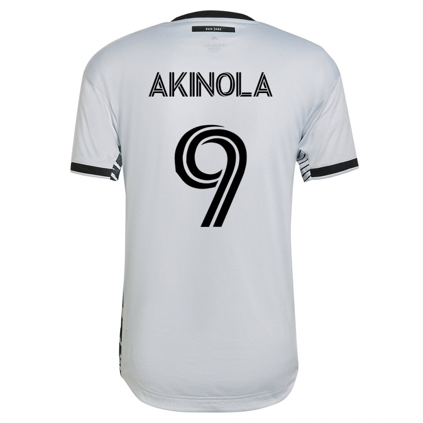 Mujer Camiseta Ayo Akinola #9 Blanco 2ª Equipación 2023/24 La Camisa