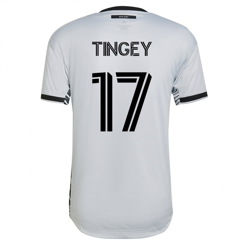 Mujer Camiseta Keegan Tingey #17 Blanco 2ª Equipación 2023/24 La Camisa
