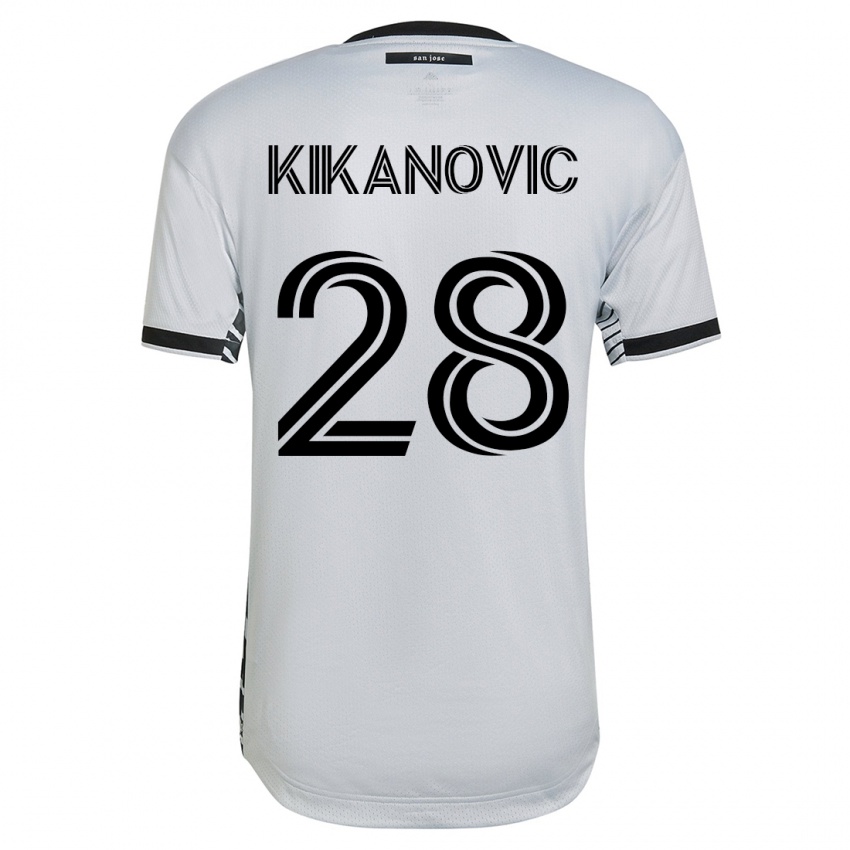 Mujer Camiseta Benjamin Kikanovic #28 Blanco 2ª Equipación 2023/24 La Camisa