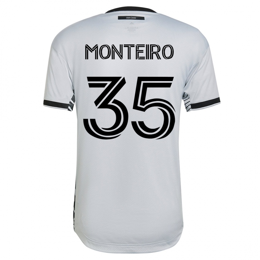 Mujer Camiseta Jamiro Monteiro #35 Blanco 2ª Equipación 2023/24 La Camisa