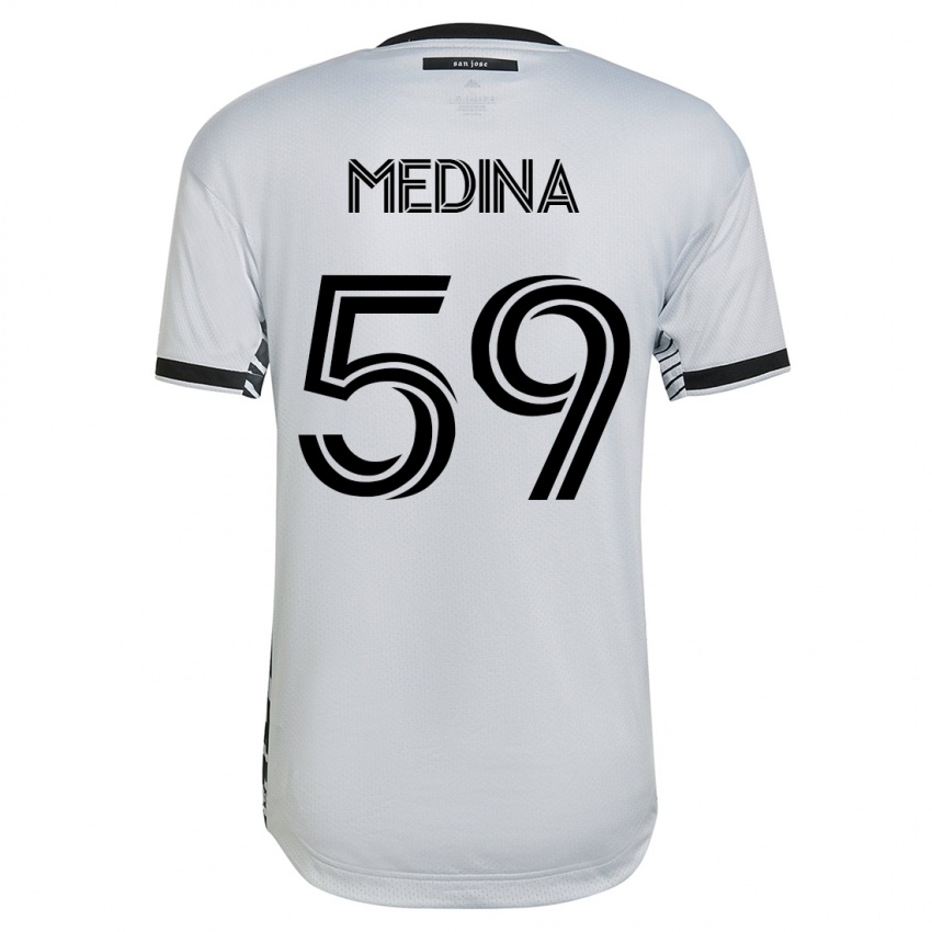 Mujer Camiseta Cruz Medina #59 Blanco 2ª Equipación 2023/24 La Camisa