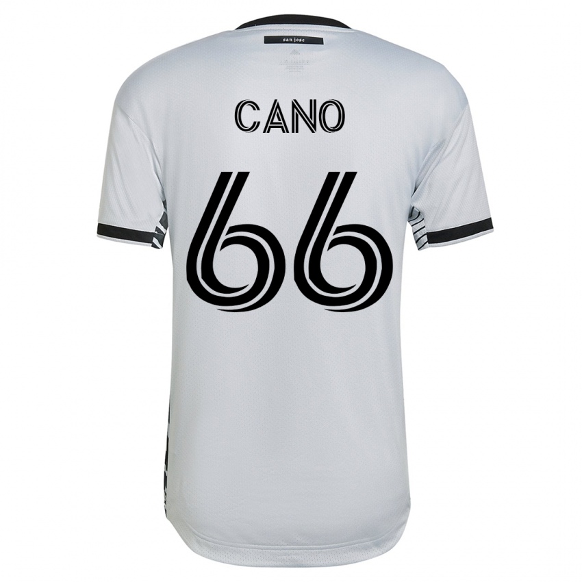 Mujer Camiseta Alejandro Cano #66 Blanco 2ª Equipación 2023/24 La Camisa