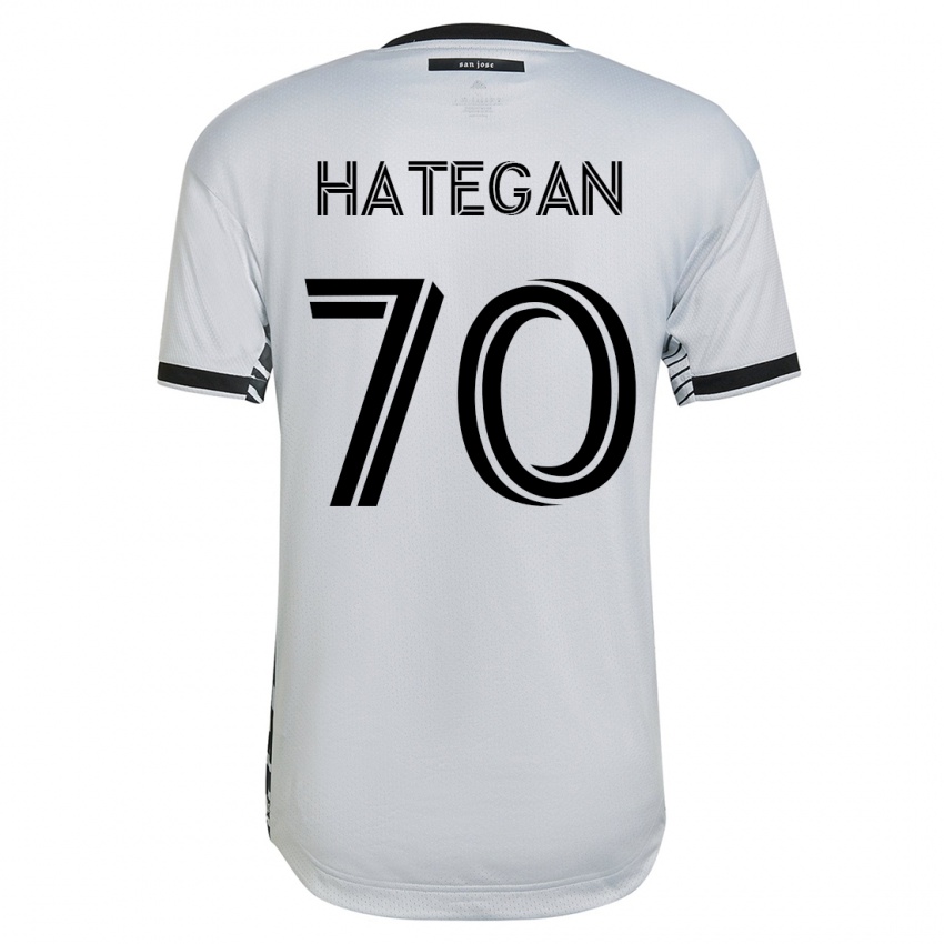 Mujer Camiseta Roberto Hategan #70 Blanco 2ª Equipación 2023/24 La Camisa