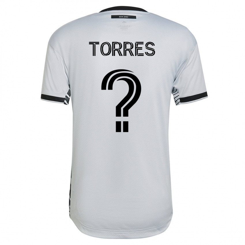 Mujer Camiseta Jorge Torres #0 Blanco 2ª Equipación 2023/24 La Camisa