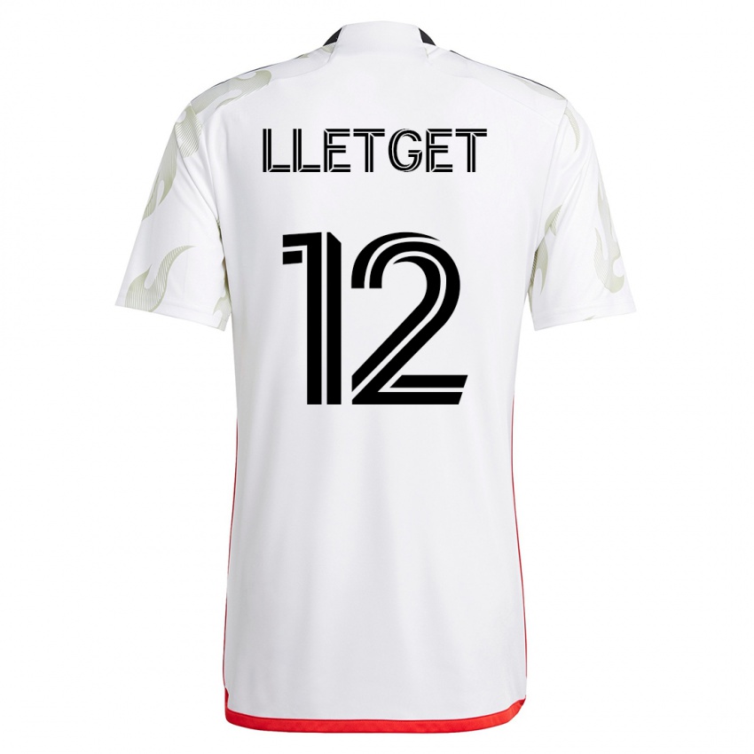 Mujer Camiseta Sebastian Lletget #12 Blanco 2ª Equipación 2023/24 La Camisa