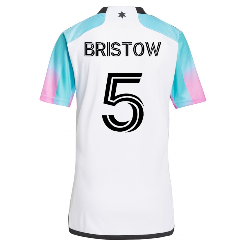 Mujer Camiseta Ethan Bristow #5 Blanco 2ª Equipación 2023/24 La Camisa