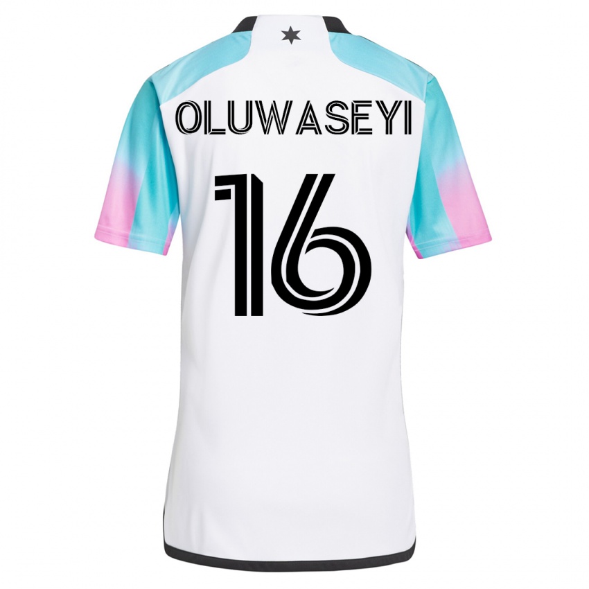 Mujer Camiseta Tani Oluwaseyi #16 Blanco 2ª Equipación 2023/24 La Camisa