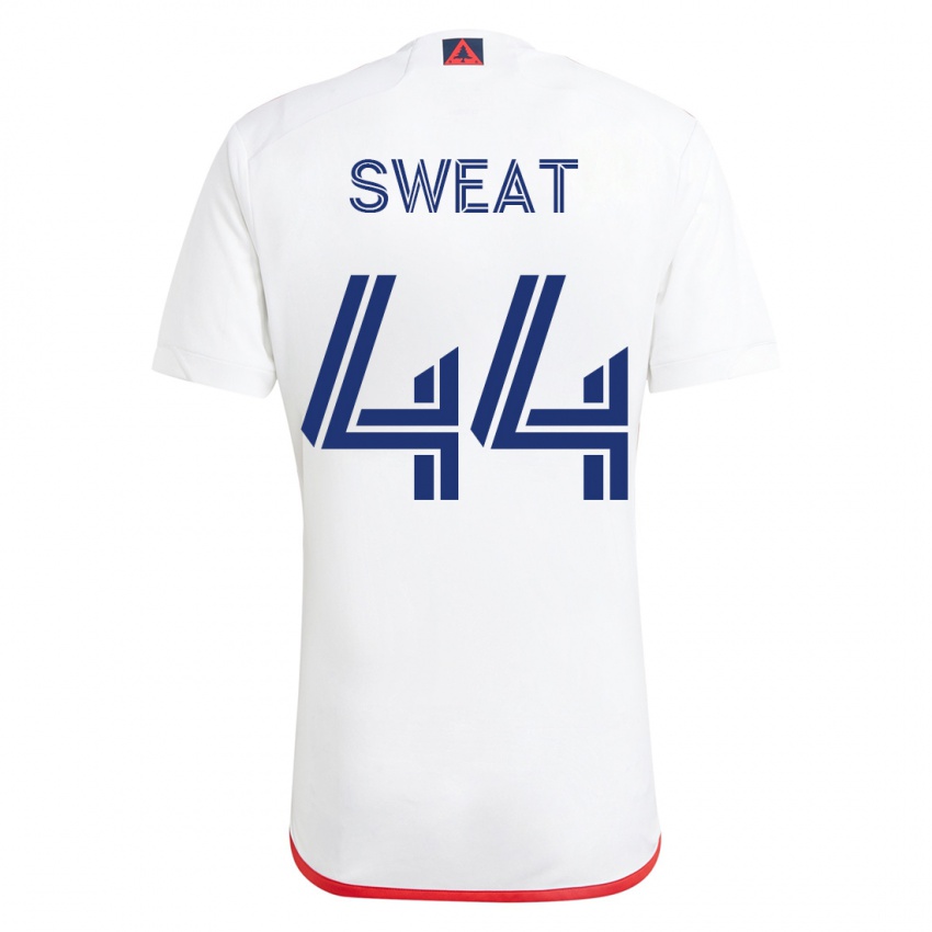 Mujer Camiseta Ben Sweat #44 Blanco Rojo 2ª Equipación 2023/24 La Camisa