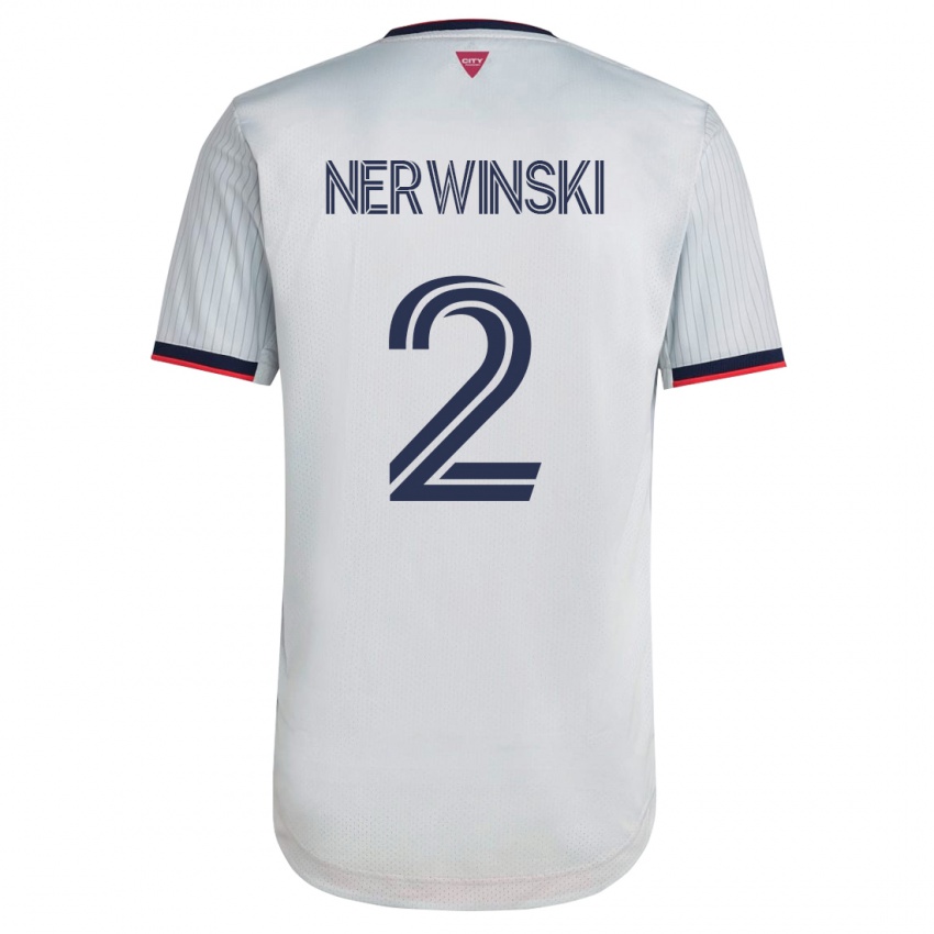 Mujer Camiseta Jake Nerwinski #2 Blanco 2ª Equipación 2023/24 La Camisa