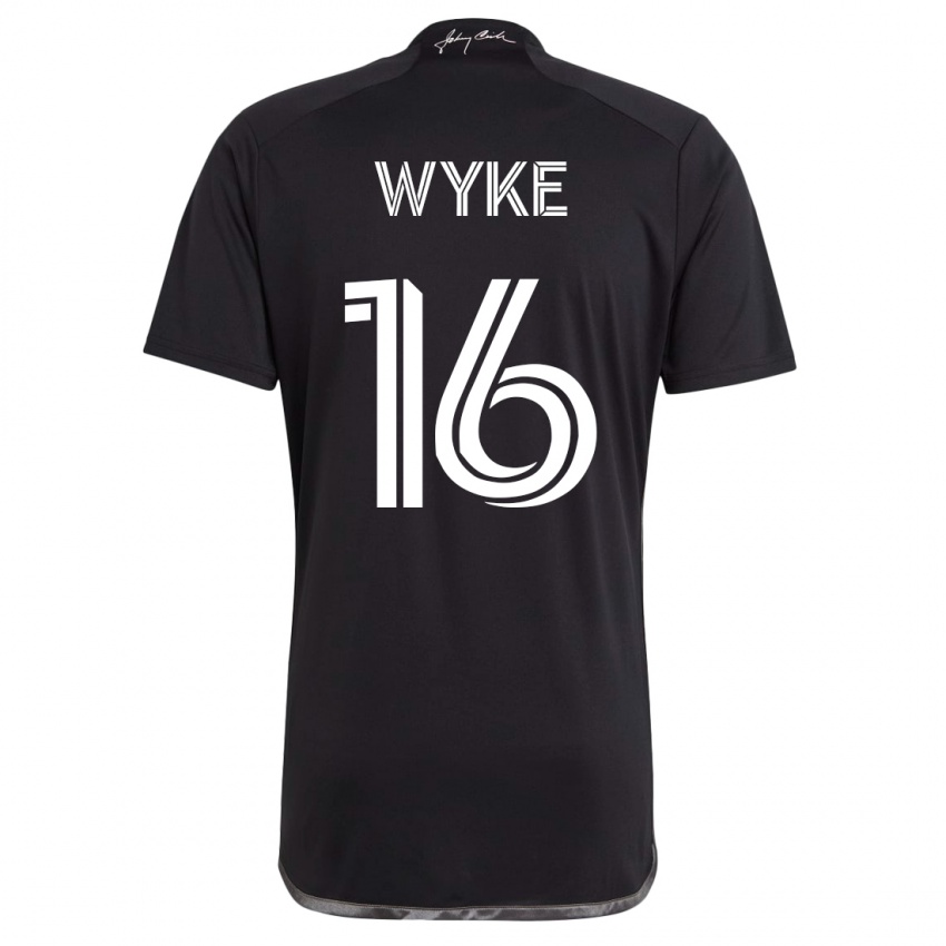 Mujer Camiseta Laurence Wyke #16 Negro 2ª Equipación 2023/24 La Camisa