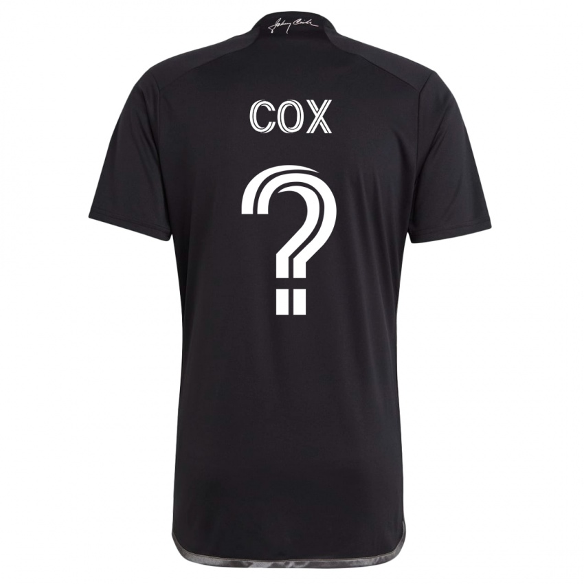 Mujer Camiseta Justin Cox #0 Negro 2ª Equipación 2023/24 La Camisa