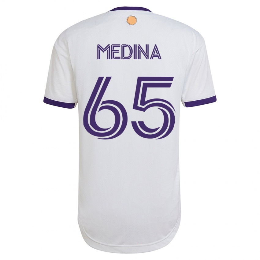 Mujer Camiseta Cristian Medina #65 Blanco 2ª Equipación 2023/24 La Camisa