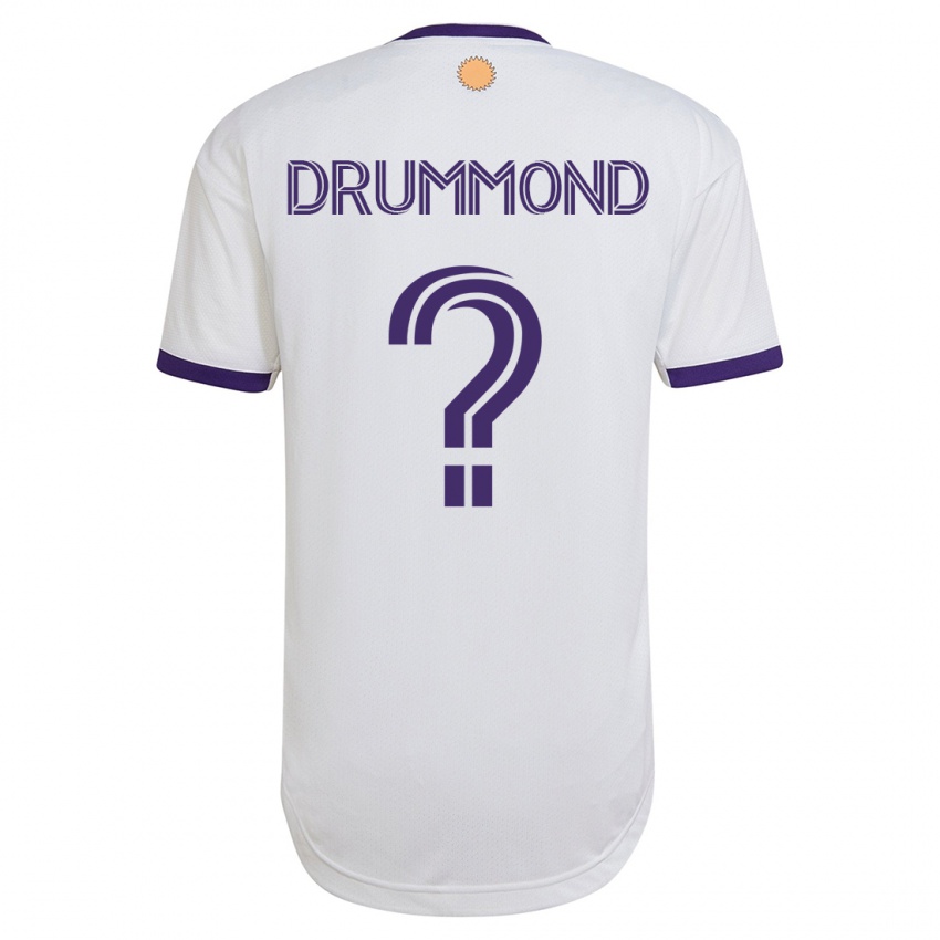 Mujer Camiseta Owen Drummond #0 Blanco 2ª Equipación 2023/24 La Camisa