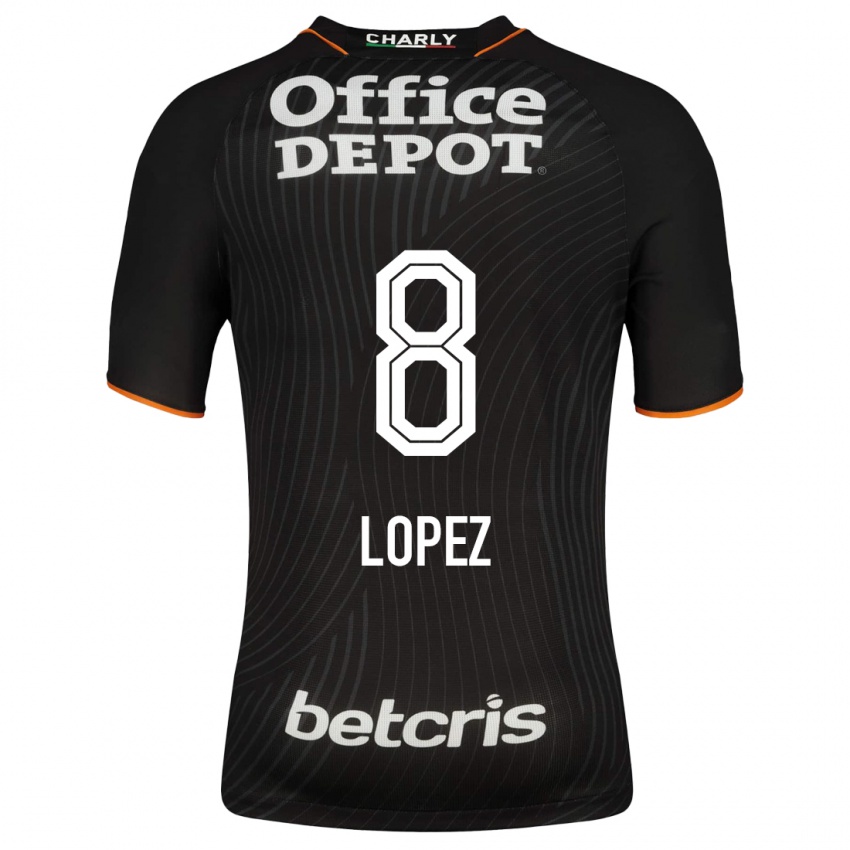 Mujer Camiseta Javier Eduardo López #8 Negro 2ª Equipación 2023/24 La Camisa