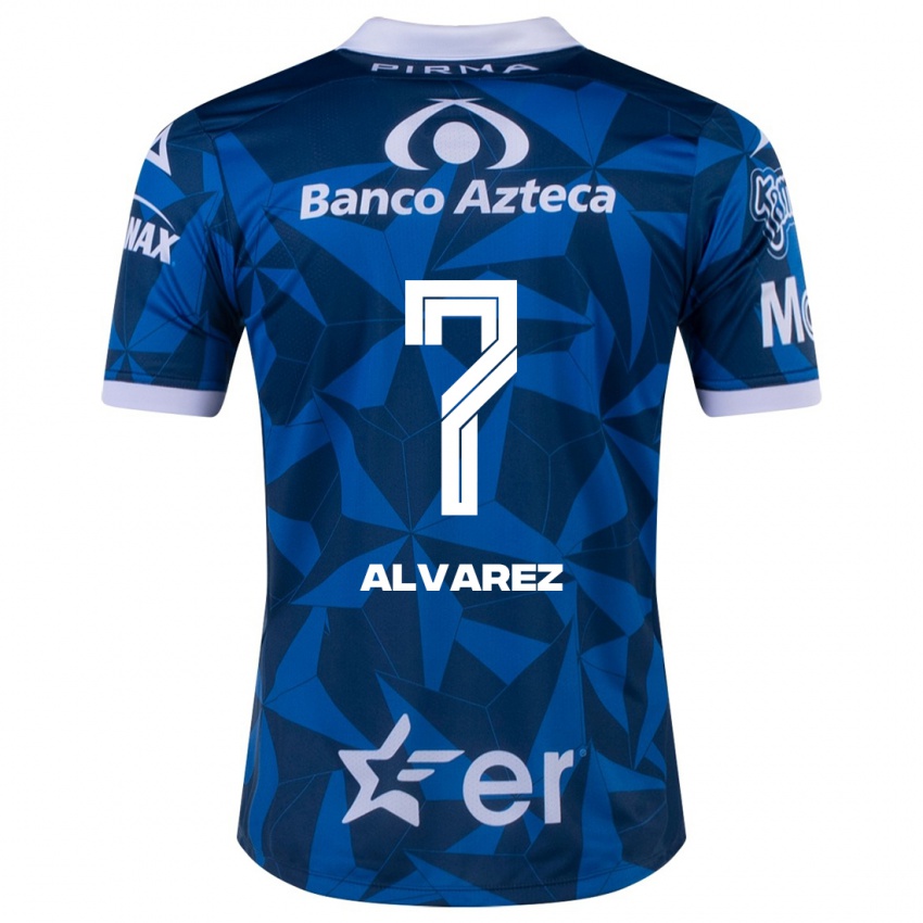 Mujer Camiseta Daniel Álvarez #7 Azul 2ª Equipación 2023/24 La Camisa