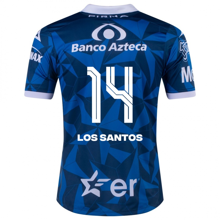 Mujer Camiseta Lucas De Los Santos #14 Azul 2ª Equipación 2023/24 La Camisa
