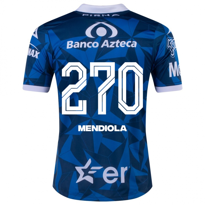 Mujer Camiseta Carlos Mendiola #270 Azul 2ª Equipación 2023/24 La Camisa