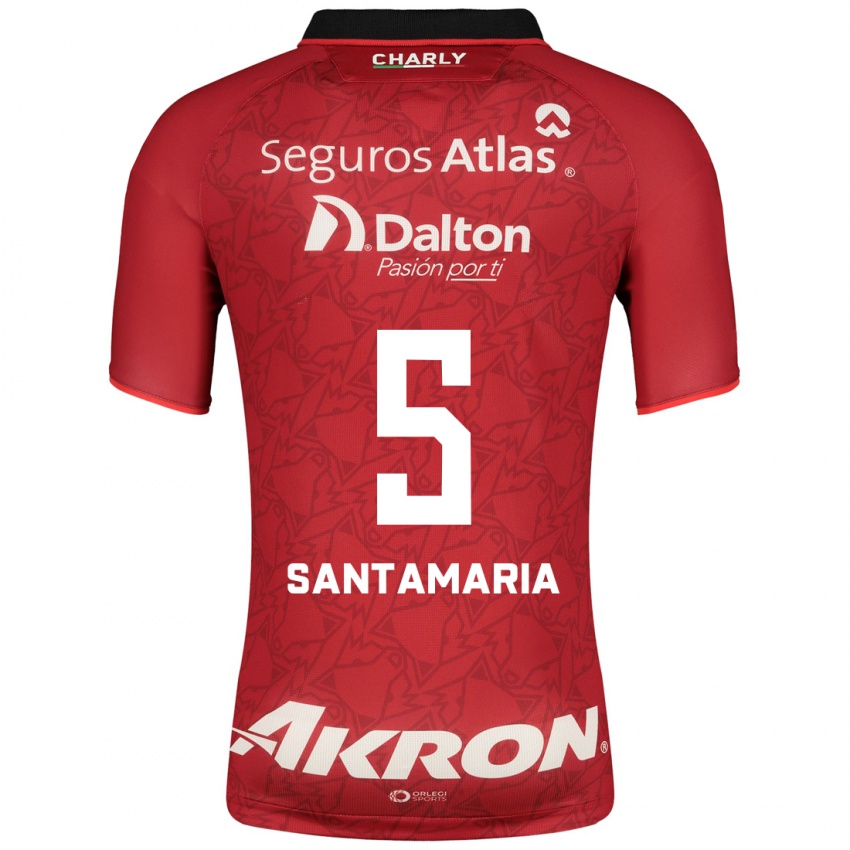 Mujer Camiseta Anderson Santamaría #5 Rojo 2ª Equipación 2023/24 La Camisa