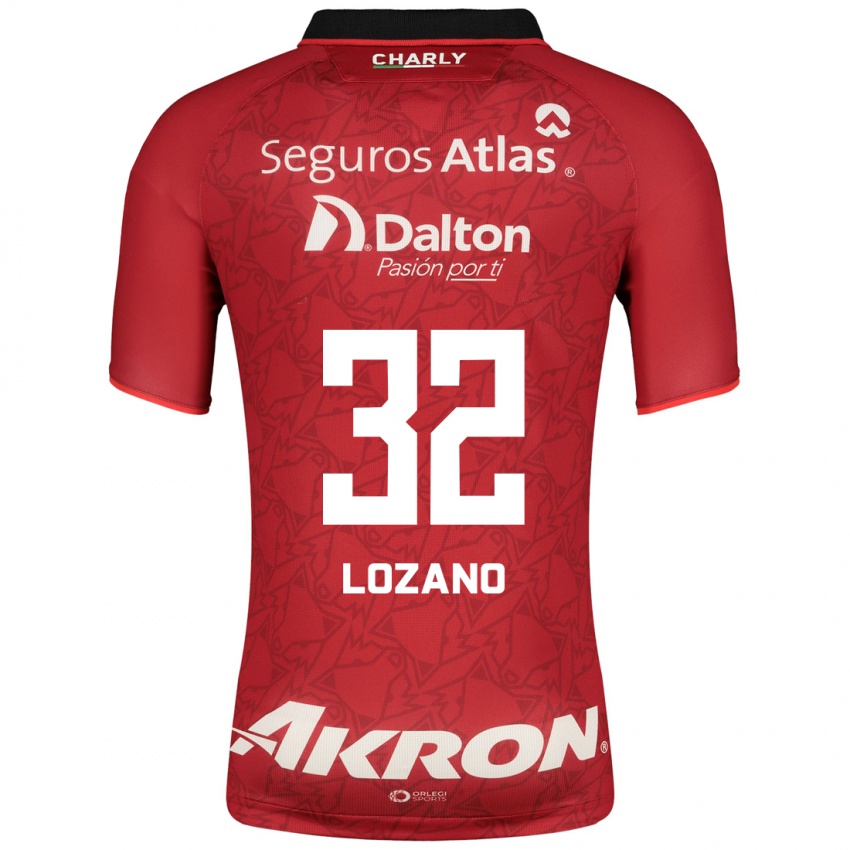Mujer Camiseta José Lozano #32 Rojo 2ª Equipación 2023/24 La Camisa
