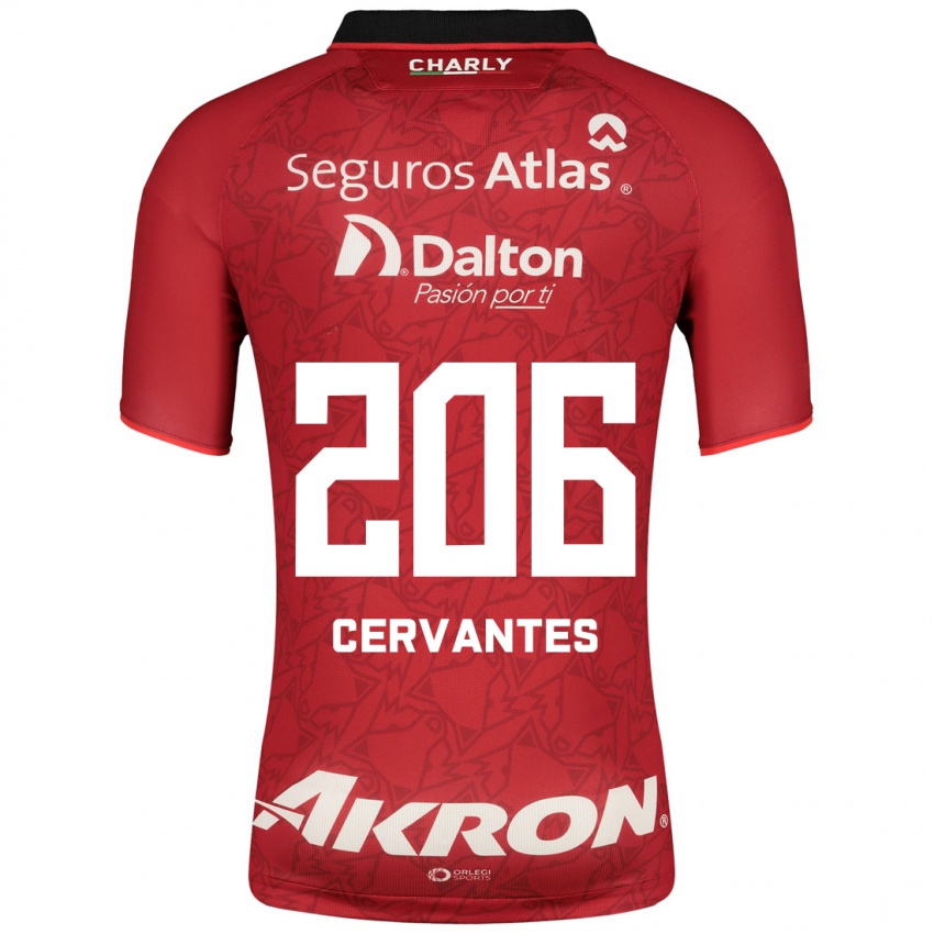 Mujer Camiseta Daniel Cervantes #206 Rojo 2ª Equipación 2023/24 La Camisa