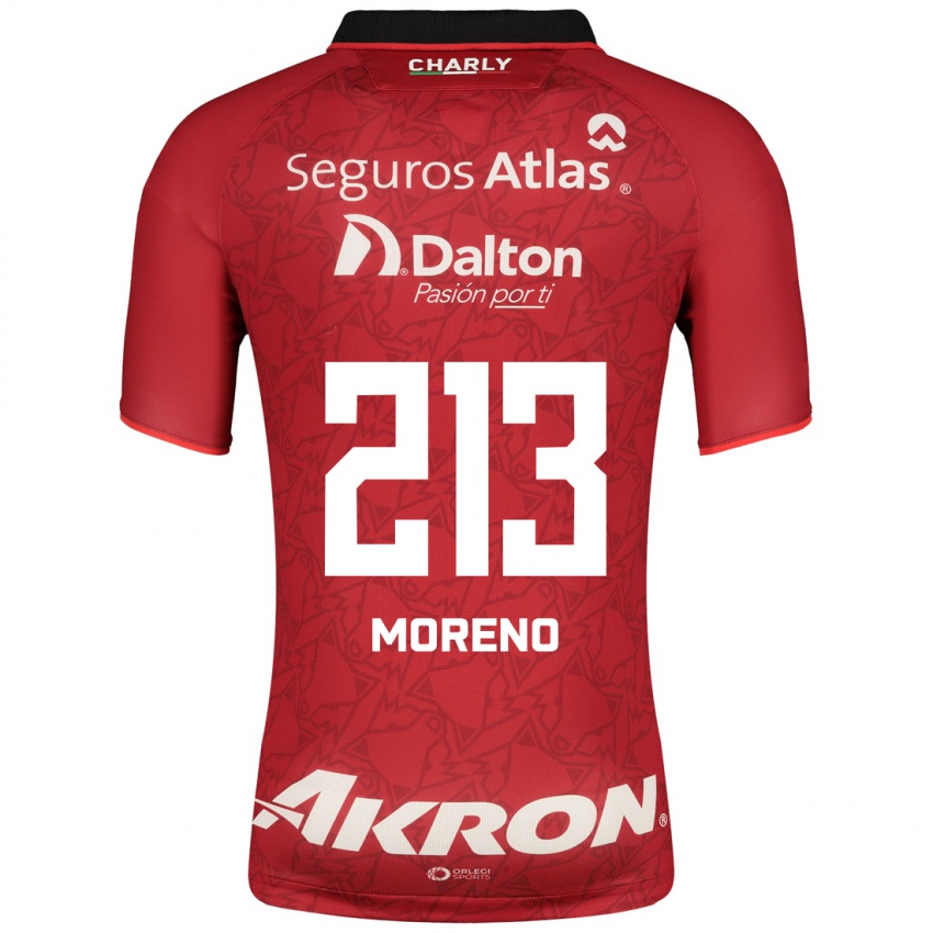 Mujer Camiseta Eduardo Moreno #213 Rojo 2ª Equipación 2023/24 La Camisa