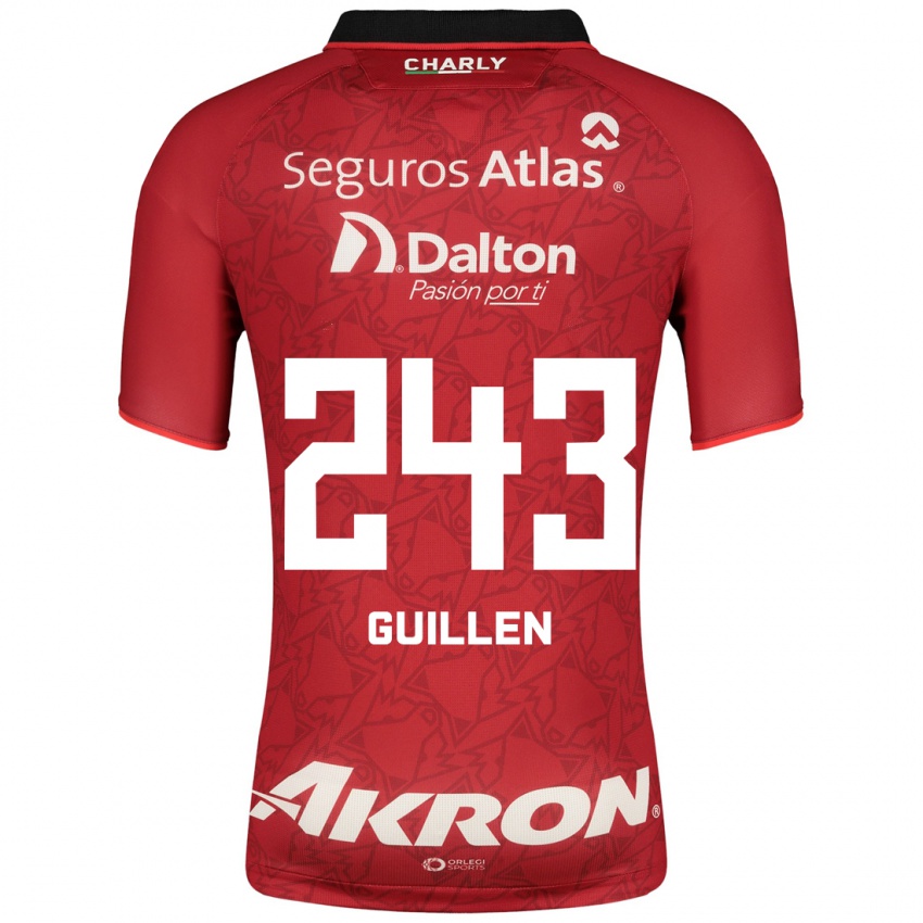 Mujer Camiseta Jesús Guillén #243 Rojo 2ª Equipación 2023/24 La Camisa