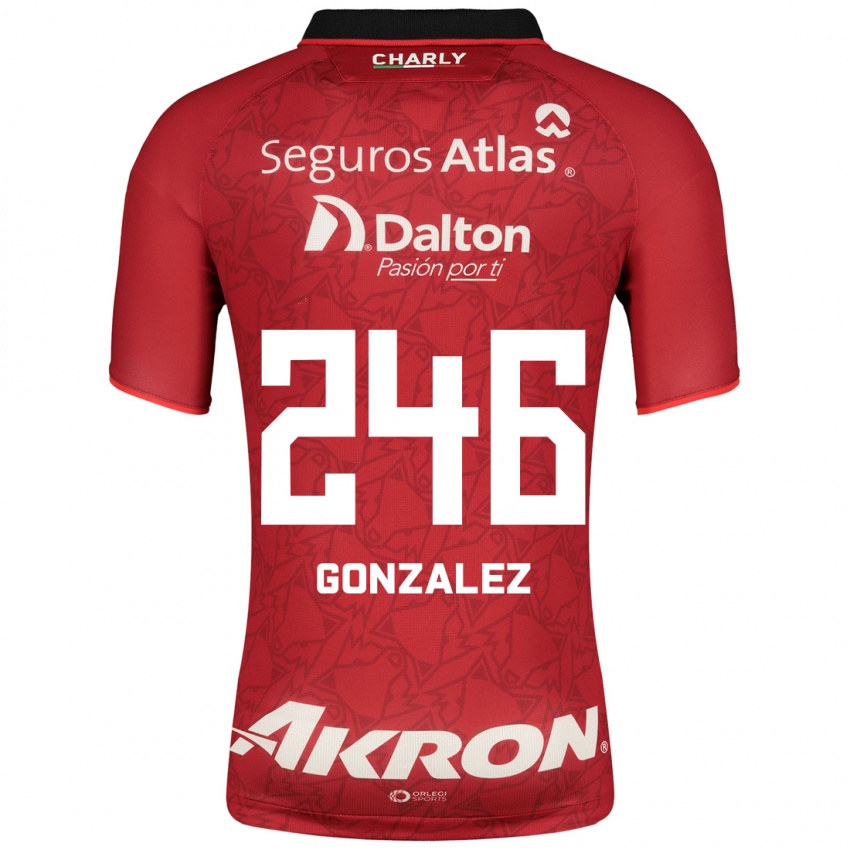 Mujer Camiseta Juan González #246 Rojo 2ª Equipación 2023/24 La Camisa
