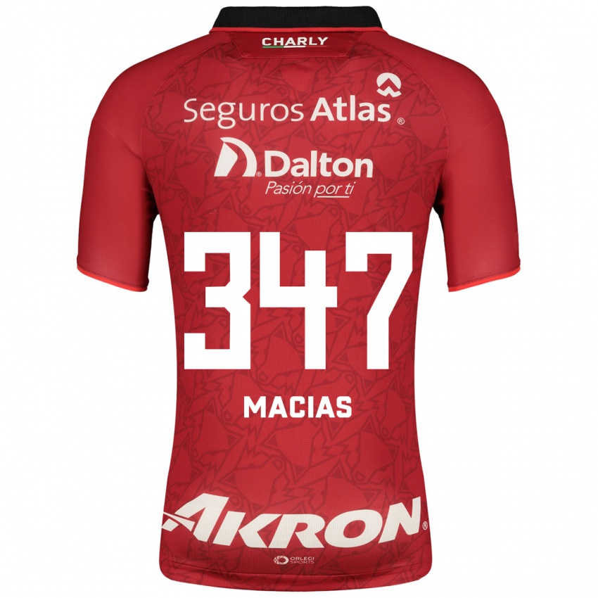 Mujer Camiseta Ángel Macías #347 Rojo 2ª Equipación 2023/24 La Camisa